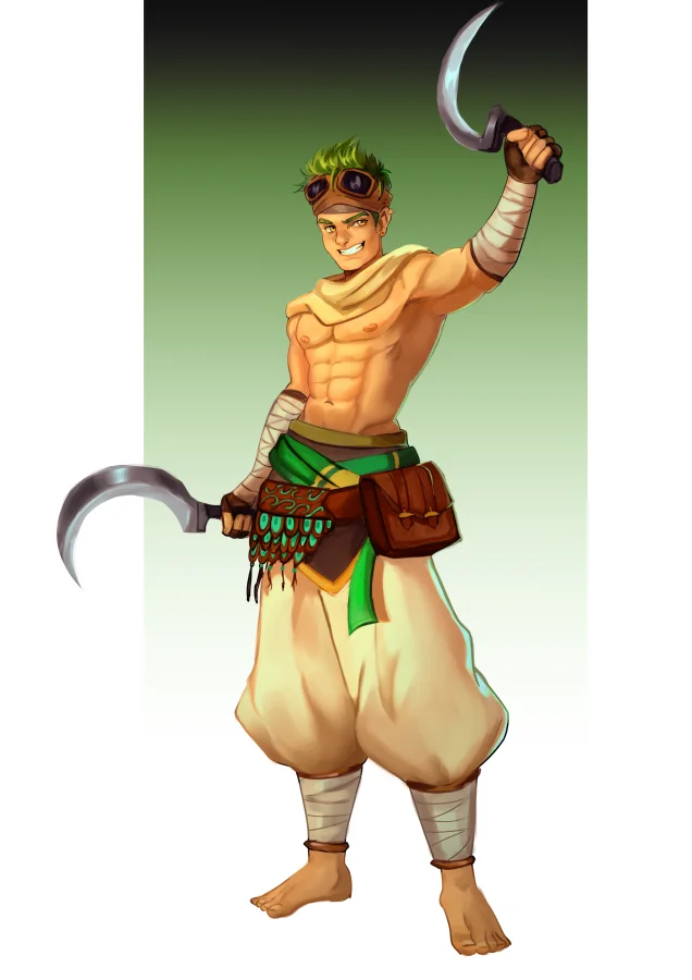 Gradient Pose Character Design - Desert Rogue